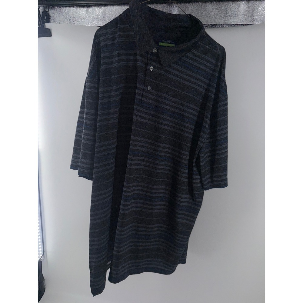 Ben Hogan Performance Polo Shirt Mens 3XL Gray Striped Short Sleeve Golf Top
